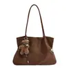 Bolsa de Ombro Única de Grande Capacidade Bolsa Tote para o Trabalho Feminina Outono 2026 Novo Estilo Coreano Casual Retrô Moda Bolsa Transversal