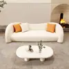 Sofá Estilo Cream Nórdico para Salas Pequenas, Sofá Curvo de Luxo Leve, Sofá Irregular para Salão de Beleza, Estilo Wabi-Sabi Moderno