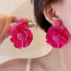 Aretes de Flor de Tela con Borlas, Dulces y Sencillos, Estilo Fresco de Verano, Aretes de Moda y Versátiles para Mujer