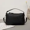 Bolso de nicho de piel de vaca, bolso tejido tipo cojín, bolso de cuero genuino para mujer, bolso tipo empanadilla, nuevo bolso de hombro cruzado