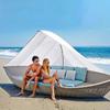 Conjunto Creativo de Sofás para Exteriores para Alojamiento, Popular en Redes Sociales, Cama Lounge para Piscina de Hotel Resort Nido de Pájaro de Ratán en la Costa de Bali