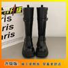 Nuevas Botas de Moda Adelgazantes Versátiles por Encima de la Rodilla Otoño e Invierno 2025, Elegantes Botas Largas de Tacón Grueso Estilo Británico de Dos Formas de Usar para Mujer