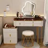 Tocador inteligente con carga inalámbrica, mesa de maquillaje de lujo nórdico para dormitorio, escritorio de maquillaje de princesa multifuncional moderno y simple