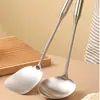 Espátula de acero inoxidable engrosada, cuchara para sopa, juego de utensilios de cocina para el hogar, espátula para saltear de cocina, juego de utensilios de cocina resistentes a altas temperaturas