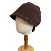 Gorro grande con tachuelas, unisex, color liso, versátil, apto para todas las estaciones, engrosado para abrigar en otoño e invierno, ala ancha, hace que la cara parezca más pequeña