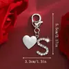 Pingente Chaveiro Letra Inglesa Cravejado com Diamantes Estilo Europeu e Americano, Chaveiro Pingente Criativo e Personalizado para Presente de Dia dos Namorados