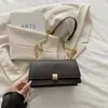2026 Bolsa de Corrente Moda Retrô Novo Estilo Cor Sólida Ombro Casual Ombro Único Simples Transversal Francês Bolsa Quadrada Pequena