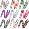 Venta caliente color arcoíris minimalista cordón para teléfono móvil variedad de cinta de poliéster tarjeta de identificación cámara llavero de cuello accesorios