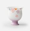 Color de esmalte debajo gradiente púrpura flor pintada a mano cerámica pie alto taza de maestro taza de flor pequeña fresca juego de té kung fu taza individual