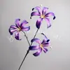 3 buquês artificiais de lírio dourado para decoração de cena de casamento, materiais DIY, flores artificiais para arranjos decorativos, atacado