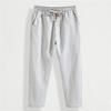 Calça masculina de linho na altura do tornozelo Calças masculinas Calças casuais Calças Masculinas Finas Soltas 9 pontos 8 pontos Algodão e linho Calças masculinas da moda