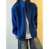 Sudadera con Capucha Patrón de Escamas de Dragón Azul Klein Corte Asimétrico Hombre Otoño Sensación de Alta Gama Hombro Estándar Cuello Alto Chaqueta Chaqueta de Pareja