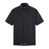 Camisa casual de manga corta a cuadros estilo japonés para hombre, marca de moda urbana de alta gama, estilo workwear deportivo, corte holgado, camisa con cuello de solapa para verano