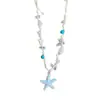 Colar de Pérolas com Concha de Estrela do Mar Fresca para Mulheres Estilo Férias na Praia Corrente de Clavícula Único Novo Estilo 2026 Acessórios Atmosféricos