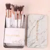 8 Pincéis de Maquiagem Novo Padrão Mármore Kit Pincel de Alto Brilho para Pó para Iniciantes Ferramenta de Maquiagem de Beleza Portátil