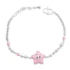 Pulsera de Plata de Ley S925 Nueva Pegamento Gotas Linda Estrella de Mar Rosa Pulsera para Bebé Joyería de Plata para Niños Outlet de Fábrica