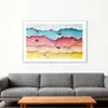 Aliento del Mar Minimalista Italiano Sala de Estar Sofá Pared de Fondo Pintura Decorativa Estilo Madera Moderna Gabinete de Entrada Pintura Colgante
