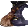 Escoba Mágica de Nuevo Producto Transfronteriza Muebles para Gatos Adornos de Resina Sombrero de Escoba Gato Negro Manualidades de Resina para Gatos