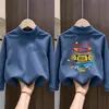 Ropa interior térmica casual de manga larga para niños, estilo nuevo Otoño Invierno, forro polar, camiseta de cuello alto para bebés, top interior, moderno