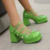 Novos Sapatos Femininos da Moda, Tamanho 48 Bico Quadrado, Sapatos para Todas as Estações, Sapatos Femininos Transfronteiriços, Plataforma Impermeável, Tamanho 46 Sapatos de Salto Alto, Fivela, Tamanho 44