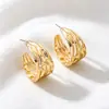 Brincos de Argola com Padrão Irregular de Moda Personalizados para Mulheres Joias para Orelha ns Design de Nicho Sensação de Alto Padrão Atacado Sensação de Alto Padrão Luxo Leve