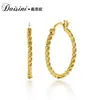 Pendientes Daisini Nuevos Ins de Cuerda Retorcida Pendientes Pendientes Chapados en Oro Pendientes Sencillos Joyería Versátil Venta al por Mayor