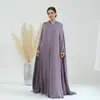 Vestido com capuz de manga morcego cor sólida plus size Lorriya LR628