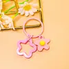 Novo Pingente Chaveiro Pequena Flor de Resina Criativa Estrela de Cinco Pontas Artesanal DIY Argola de Chaveiro Pingente de Bolsa para Homens e Mulheres