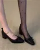 Tacones Altos de Cuero Suave Estilo Retro Francés para Mujer, Zapatos Planos Elegantes de Punta Cuadrada con Lazo, Fáciles de Poner, para Viajes