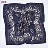 Nuevo Pañuelo Cuadrado Grande de Imitación Seda Estampado Paisley Clásico Más Vendido para Mujer, Decoración de Protección Solar, Pañuelo de Seda Satinada 90*90