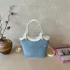 Bolso de Hombro Azul Denim para Niñas con Decoración de Estrellas, Estilo Nuevo Verano 2026, Bolso de Mano Moderno y Versátil, Bolso para Mujer al por Mayor