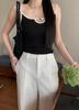 Diseñada Verano Sencilla y Versátil Camisola Ajustada con Almohadillas para el Busto Incorporadas, Hermosa Espalda, Cómoda Ropa Interior Exterior para Mujer