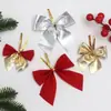 Lazo de Navidad Brillante Nuevo Flocado Transfronterizo Decoración DIY de Escena Festiva Lazo para Árbol de Navidad