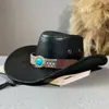Hebilla de Remache para Cinturón de Piel de Vaca Sombrero Jazz para Hombres y Mujeres Primavera, Verano y Otoño Viajes al Aire Libre Sombrero para el Sol Ala Ancha Sombrero de Vaquero Occidental de Xizang