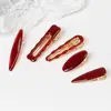 Grampo de cabelo Angkor Red Irregular Alloy Drop Glaze Hairpin Cabelo quebrado Grampo de cabelo Front Side Bangs Clipe Duckbill Par de grampos
