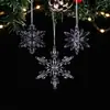 Enfeites de Floco de Neve Acrílico de Alta Transparência para Pendurar, Pingentes de Floco de Neve Multiformes de Cristal de Imitação, Acessórios de Decoração para Janelas e Teto de Feriado