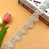 Novos acessórios decorativos de vestuário com lantejoulas estilo étnico rede para base de casamento renda com bordado de osso dourado acessórios de renda 4CM de largura