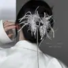Pinza de Agarre para Cabello con Borla de Mariposa y Pluma Super Hada Diseño de Nicho Sentido Avanzado Pasador Disco para la Parte Trasera de la Cabeza Adorno para el Cabello Pinza de Agarre para el Cabello de Aleación