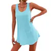 Vestido Regata Feminino Sem Mangas de Verão Transfronteiriço Europeu e Americano Casual Versátil Curto