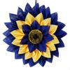 Guirnalda popular transfronteriza Ucrania girasol amarillo y azul Primavera Simulación pétalos corona doble bendición flor colgante para puerta principal