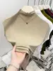 Roupa Feminina Estilo Levemente Madura Gola Alta com Mangas Bufantes Pequenas Top Verão 2026 Emagrecedor Versátil Manga Curta com Cintura Marcada Camiseta