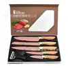 Set de 6 piezas de cuchillos de cocina, cuchillo de chef, cuchillo para fruta, tijeras, acero inoxidable de doble galvanoplastia, superventas transfronterizo