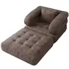 Sofá Cama Minimalista Moderno Plegable de Tela Comprimida para Apartamento Pequeño, Usable para Recostarse y Dormir