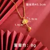Colar Flor de Ouro de Areia Vietnamita Pulseira Anel de Verão Feminino High-End Cobre Dourado Imitação Duradouro Joia Novo Estilo Chinês