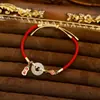 Día de San Valentín Chino Navidad Pulsera de Cuerda Roja Año del Zodiaco Transferencia Pulsera de Jade Blanco Hetian Hebilla de Seguridad Pulsera Regalo para el Día de San Valentín Joyería