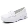 Zapatos de Enfermera para Mujer en Primavera y Verano, Suela Suave, Transpirables, No Cansan, Antideslizantes, Piel Genuina, Zapatos Específicos para Enfermeras de Hospital, Zapatos Blancos de Trabajo