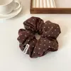 Goma para el pelo de lunares estilo retro coreano, una coleta sofisticada y chic sin esfuerzo para otoño e invierno, perfecta para crear un moño elegante.