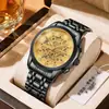 Reloj mecánico de imitación para hombre en stock, modelo nuevo con calendario, diseño hueco, luminoso, impermeable, reloj de pulsera de cuarzo para negocios, venta al por mayor transfronteriza