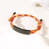 Al por mayor al contado transfronterizo Pulsera de doble cordón de ajuste Pulsera de cuerda trenzada ajustable de acero inoxidable multicolor con impresión y grabado de color UV
