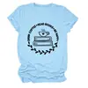 Beba Café Leia amazon Wish Site Independente Europeu e Americano Confortável e Versátil Camiseta Feminina de Gola Redonda e Manga Curta